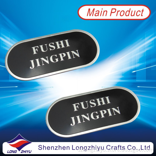 Shiny Chrome Custom Casting Zinc Alloy Nickel Badge Label Small Metal Plates (LZY600023)